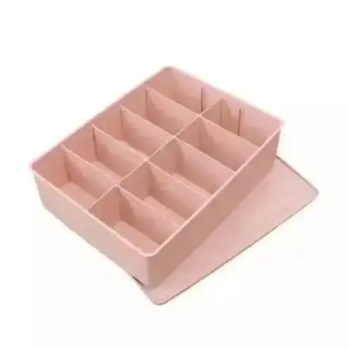 Plastic Underwear Storage Box Household Storage Containers Pink A Multi Grid Underwear Organizer Storage Box – Dondepiso