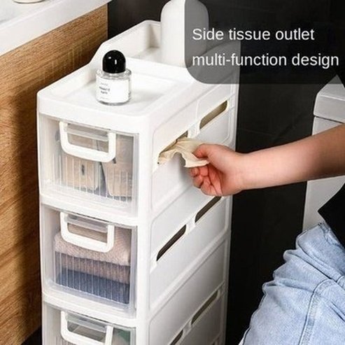 Rolling Storage Shelves Narrow Slot Shelf Multifunctional Toilet Multi-layer Slotted Storage Shelves Toilet Bathroom Organizer Drawers. Household Storage Containers.