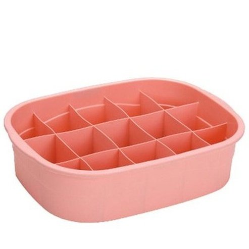 Underwear Divider Box Household Storage Containers Pink Plastic Organizer Underwear Divider Box · Dondepiso