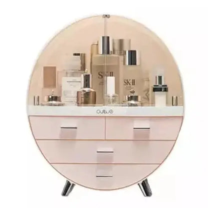 Round Cosmetic Storage Box Household Storage Containers Round Dustproof Cosmetic Storage Box · Dondepiso