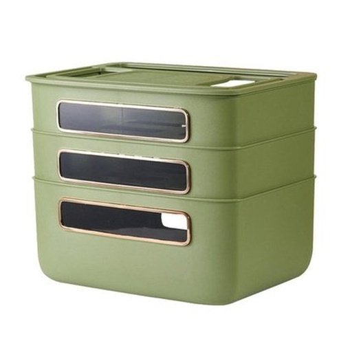 Router Storage Box Household Storage Containers Green 3 Layers Router Storage Case Power Charger Organizer – Dondepiso