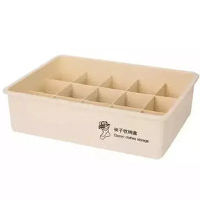 Bra Storage Divider Box Household Storage Containers 15 Grid beige no Lid Sturdy Bra Storage Divider Box with Lid – Dondepiso