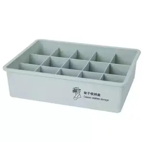 Bra Storage Divider Box Household Storage Containers 15 Grids Blue no Lid Sturdy Bra Storage Divider Box with Lid – Dondepiso
