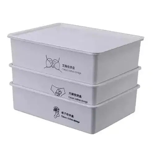 Bra Storage Divider Box Household Storage Containers Blue 3Pcs set Sturdy Bra Storage Divider Box with Lid – Dondepiso