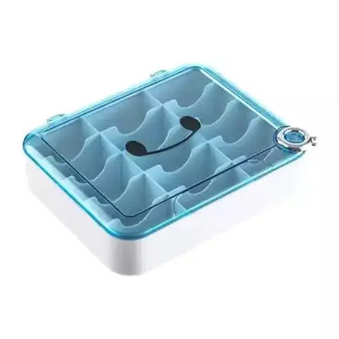 Socks Storage Box Household Storage Containers Blue Sturdy Storage Box for Socks with Lid · Dondepiso