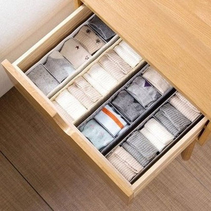 5 Grids Socks Box Household Storage Containers Underwear Storage Closet Organizer Basket – Dondepiso