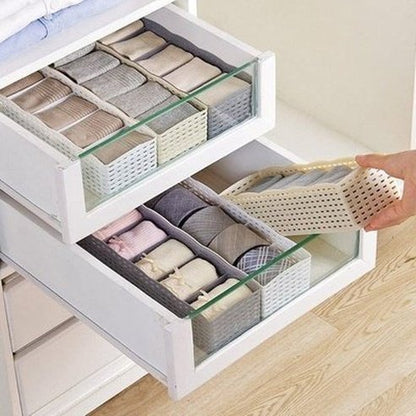 5 Grids Socks Box Household Storage Containers Underwear Storage Closet Organizer Basket – Dondepiso
