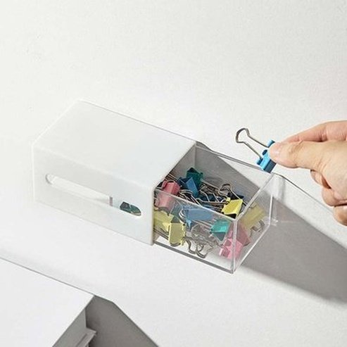 Drawer Storage Box Household Storage Drawers White Drawer Storage Organizer Wall Box Holder – Dondepiso