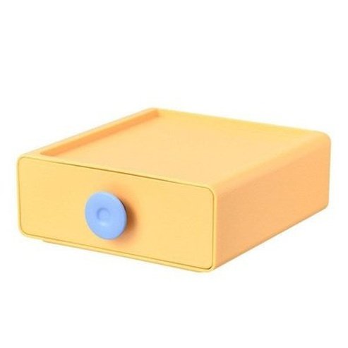 Stackable Storage Drawers Household Storage Drawers yellow Stackable Plastic Storage Drawers for Sundries – Dondepiso