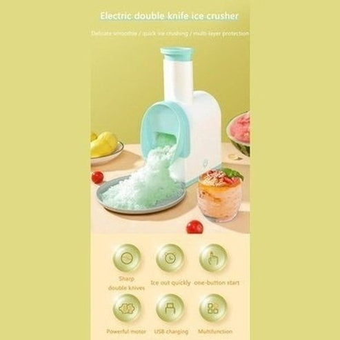 Electric Ice Crusher Ice Crushers & Shavers Green Electric Kitchen Ice Crusher USB Charging · Dondepiso