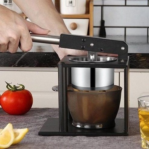 Manual Press Juicer Juicers Black Heavy-Duty Stainless Steel Manual Juicer With Rod · Dondepiso