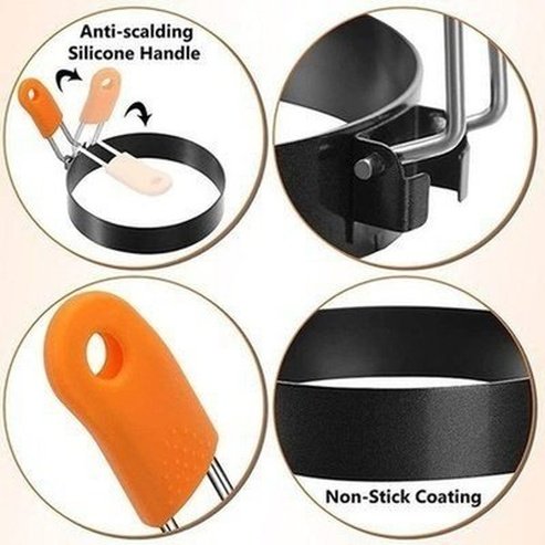 Steel Egg Ring Kitchen Molds 4 Sizes Stainless-Steel Egg Cooker Rings - Dondepiso