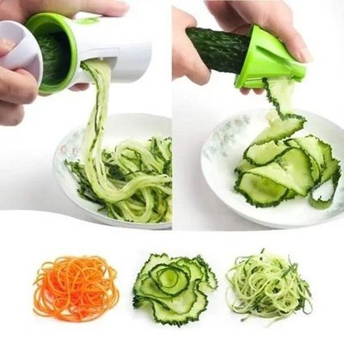 Spiralizer Vegetable Slicer Kitchen Slicers Green  3-in-1 Spiralizer Vegetable Slicer – Dondepiso