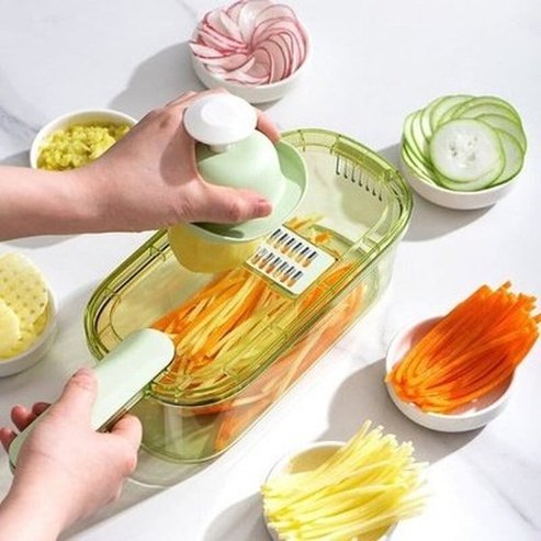 7 in 1 Vegetable Cutting Kitchen Slicers Green 7 in 1 Kitchen Vegetable Slicer Cutting · Dondepiso