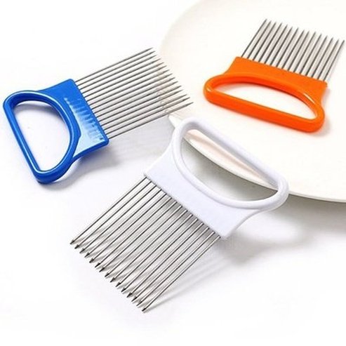 Onion Cutting Needle Kitchen Slicers Random Color Cutting Fork for Fruits and Vegetables · Dondepiso