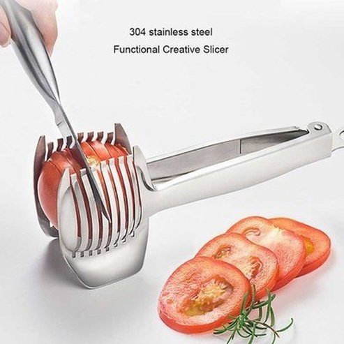 Tomato Slicer Tool Kitchen Slicers Silver Hand Stainless Steel Tomato Slicer Tool · Dondepiso