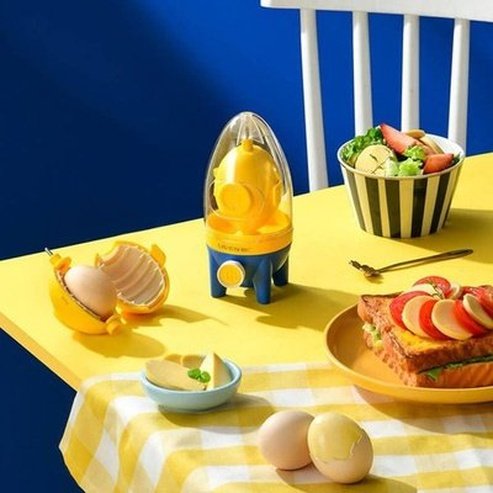 Golden Egg Mixer Kitchen Tools & Utensils Yellow Rotating Rocket Cartoon Egg Yolk Mixer – Dondepiso