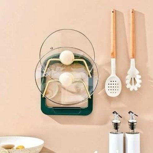 Pot Lid Rack Kitchen Utensil Holders & Racks Double Layer Pot Lid Holder with Drain Box · Dondepiso