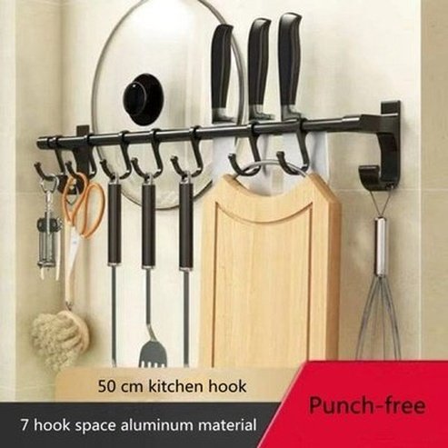 Hook Storage Rack Kitchen Utensil Holders & Racks Multi-function Hook Pot Lid Knife Storage Rack · Dondepiso