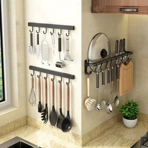 Hook Storage Rack Kitchen Utensil Holders & Racks Multi-function Hook Pot Lid Knife Storage Rack · Dondepiso