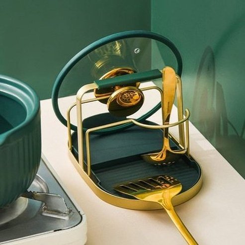 Spatula Pot Cover Rack Kitchen Utensil Holders & Racks Multi-function Spatula Pot Cover Spoon Rack - Dondepiso