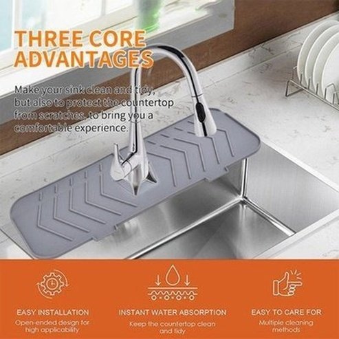 Silicone Sink Guard Mat Kitchen Utensil Holders & Racks Silicone Sink Splash Guard Drip Mat · Dondepiso