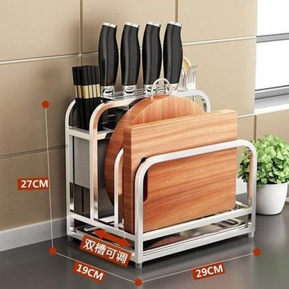 Cutting Board Rack Kitchen Utensil Holders & Racks Silver Stainless Steel Cutting Board Storage Rack · Dondepiso