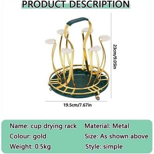 Tabletop Iron Cup Rack Kitchen Utensil Holders & Racks Green Tabletop Golden Iron Cup Rack Organizer · Dondepiso