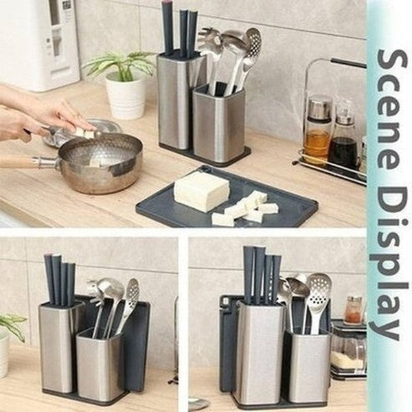 Steel Knife Holder Knife Blocks & Holders Silver 304 Stainless Steel Knife Block Holder · Dondepiso