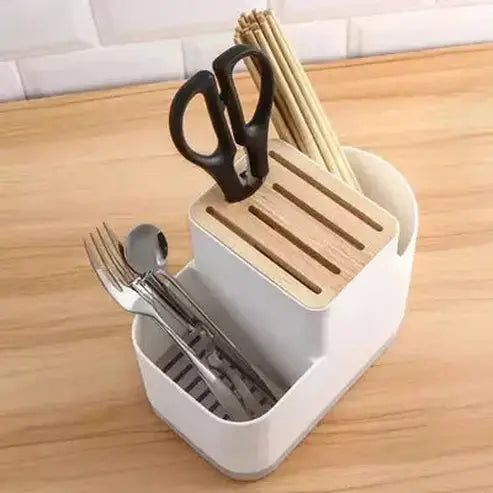Countertop Cutlery Drainer Knife Blocks & Holders White Countertop Knife Holder Kitchen Rack · Dondepiso