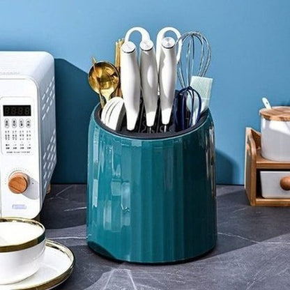 Round Countertop Knife Block. Rotating Round Kitchen Knife Organizer. Round Countertop Knife Storage Block for Kitchen