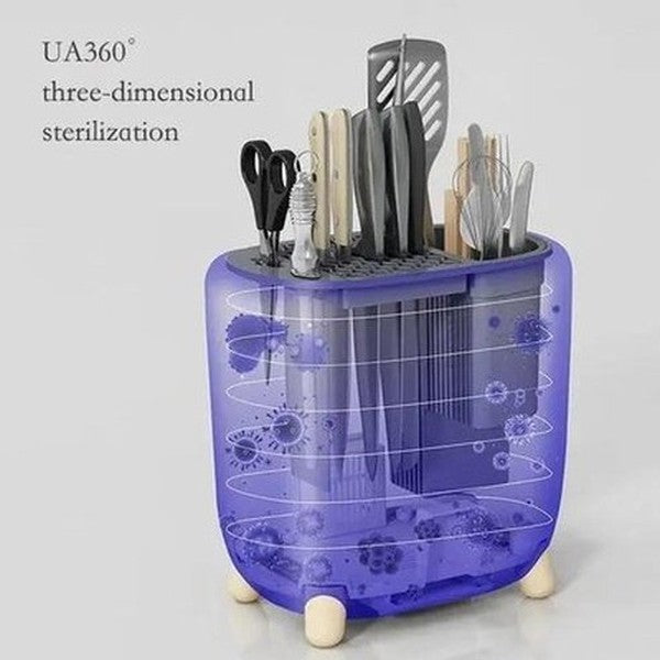 Smart Knife Block Holder Knife Blocks & Holders White Smart Knife Holder Drying Cleaning UV Disinfection - Dondepiso