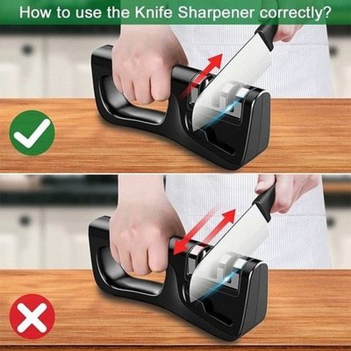 4 in 1 Knife Sharpener Knife Sharpeners 4 in 1 Kitchen Knife Sharpener Manual Scissor - Dondepiso