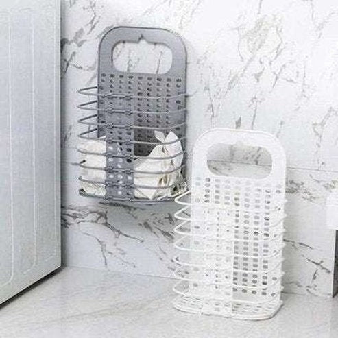 Large Collapsible Mesh Laundry Hamper Plastic Wall-Mounted Hollow Storage Basket Home Bathroom Dirty Clothes Toys Organizer.