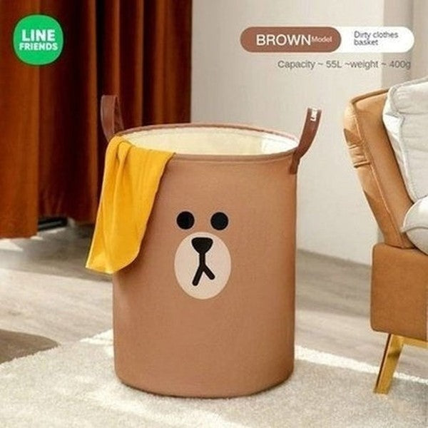 LINE FRIENDS Laundry Basket Laundry Baskets LINE FRIENDS Kawaii Cartoon Brown Sally Laundry Basket - Dondepiso