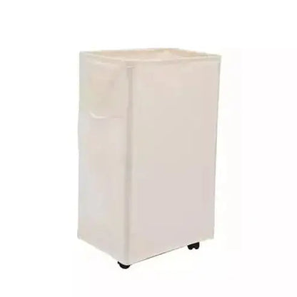 Foldable Laundry Basket Laundry Baskets White Slim Rolling Laundry Caddy with Bag – Dondepiso