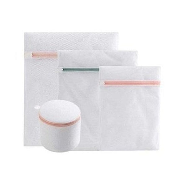 Laundry Mesh Set Laundry Wash Bags & Frames White Mesh Laundry Bag Set For Clothes Care · Dondepiso