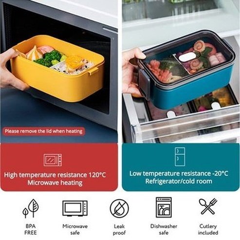 Microwave Lunch Box Lunch Boxes & Totes 1600ml Large Capacity Double Layer Lunch Box · Dondepiso