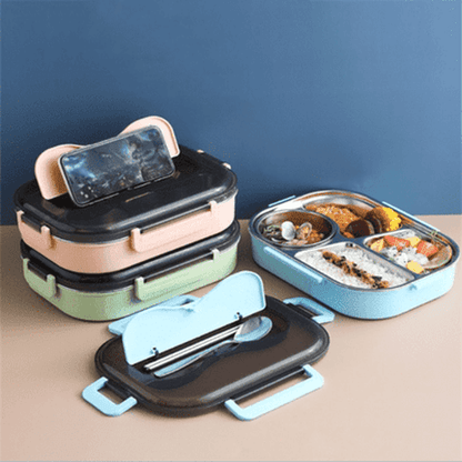 304 Stainless-Steel Lunch Box Bento Box Soup Bowl with Spoon and Chopsticks Lunch Container Food Storage Box