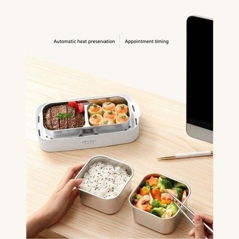 Electric Lunch Box Lunch Boxes & Totes White Double Layer Electric Lunch Box · Dondepiso