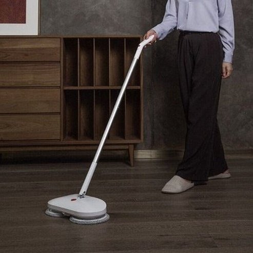 Smart Cleaning Mop Mops White Dual Wireless Smart Spinning Pulverization Mop · Dondepiso