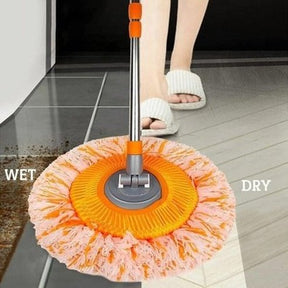 Dust Mop Wet & Dry Floor Cleaning Microfiber Height Rotating Washable Mops Pad Replacement Spin for Car Wash Round Cleaning Tools
