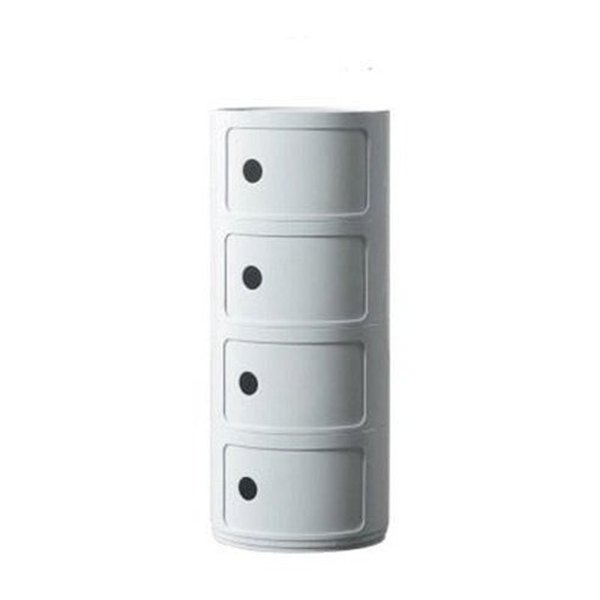 Round Modern Nightstand Nightstands White Four Layers Round Modern Nightstand With Drawers · Dondepiso