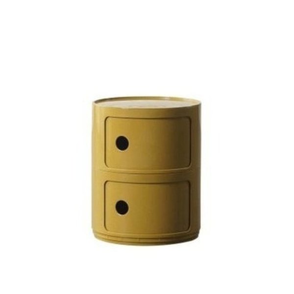 Round Modern Nightstand Nightstands Yellow Two Layers Round Modern Nightstand With Drawers · Dondepiso
