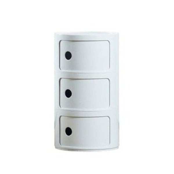 Round Modern Nightstand Nightstands White Three Layers Round Modern Nightstand With Drawers · Dondepiso