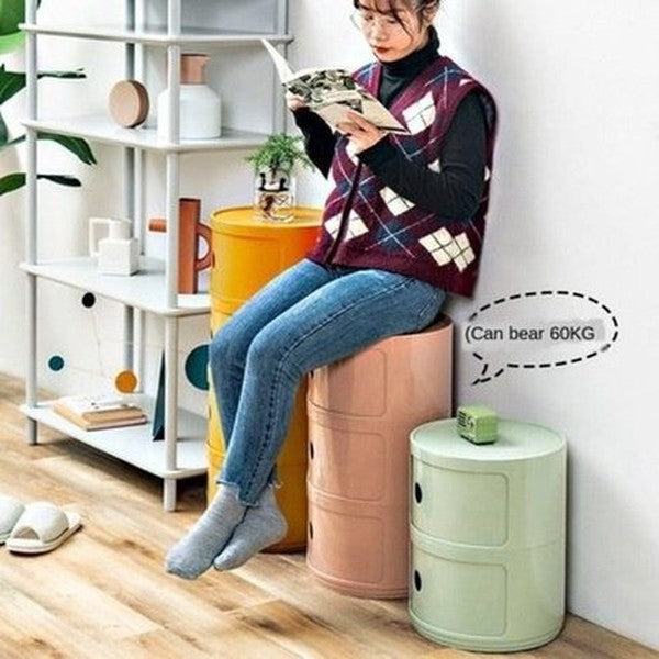 Round Modern Nightstand Nightstands Round Modern Nightstand With Drawers · Dondepiso