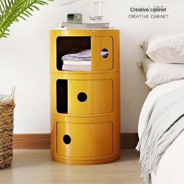 Round Modern Nightstand Nightstands Round Modern Nightstand With Drawers · Dondepiso