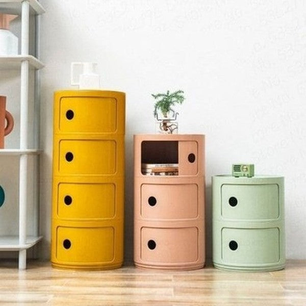 Round Modern Nightstand Nightstands Round Modern Nightstand With Drawers · Dondepiso