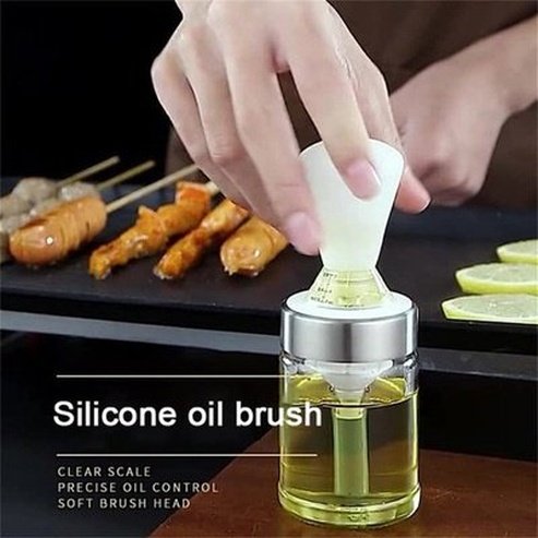 2-in-1 Oil Bottle Brush Oil & Vinegar Dispensers 2 in 1 Oil Bottle with Brush Silicone Dispenser · Dondepiso