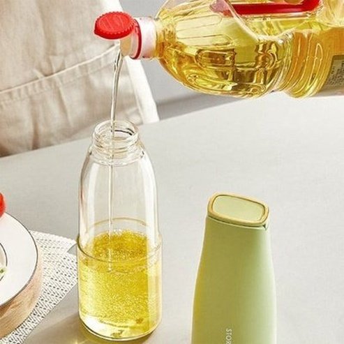 Olive Oil Bottle Oil & Vinegar Dispensers Auto Open Leak Proof Glass Oil Dispenser Bottle · Dondepiso